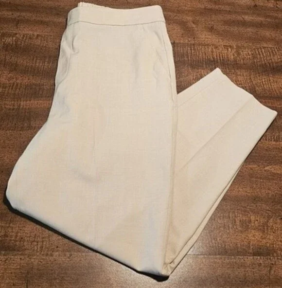 Banana Republic Straight Leg Ankle Taper Hayden Pants Womens 14P High Rise Beige - Picture 2 of 8